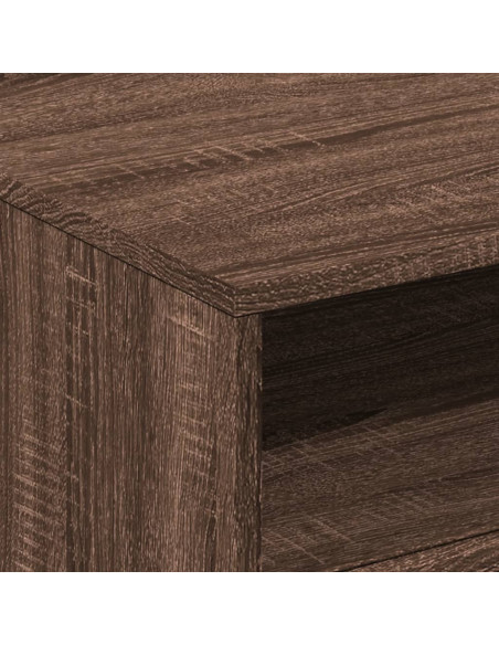 Tavolino da Soggiorno con Luci LED Rovere Marrone 50x49x40 cm