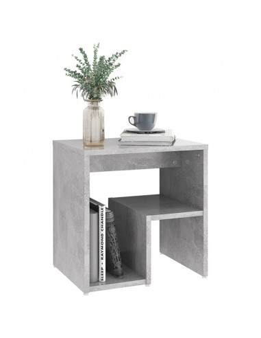 Comodino Grigio Cemento 40x30x40 cm in Legno Multistrato