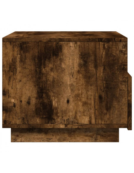 Tavolino da Soggiorno con Luci LED Rovere Fumo 50x49x40 cm
