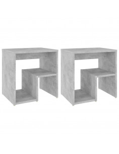 Comodini 2 pz Grigio Cemento 40x30x40 cm in Legno Multistrato 2