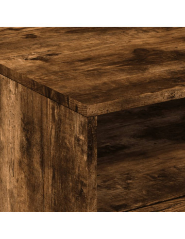 Tavolino da Soggiorno con Luci LED Rovere Fumo 50x49x40 cm