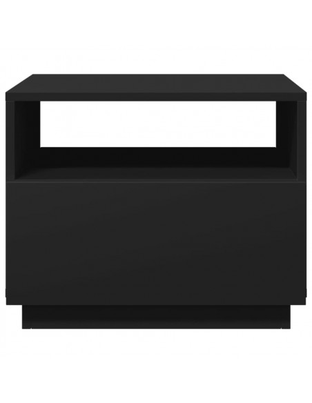 Tavolino da Soggiorno con Luci LED Nero 50x49x40 cm