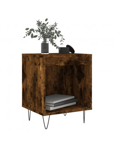 Comodini 2pz Rovere Fumo 40x35x50 cm in Legno Multistrato