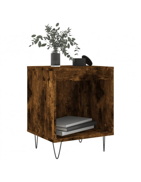 Comodini 2pz Rovere Fumo 40x35x50 cm in Legno Multistrato