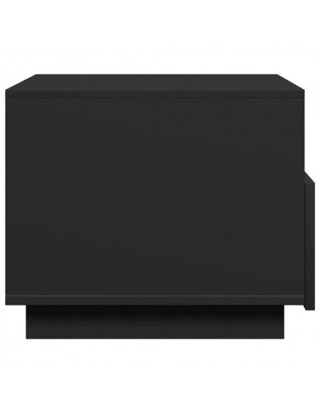Tavolino da Soggiorno con Luci LED Nero 50x49x40 cm
