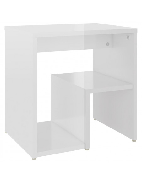 Comodino Bianco Lucido 40x30x40 cm in Legno Multistrato