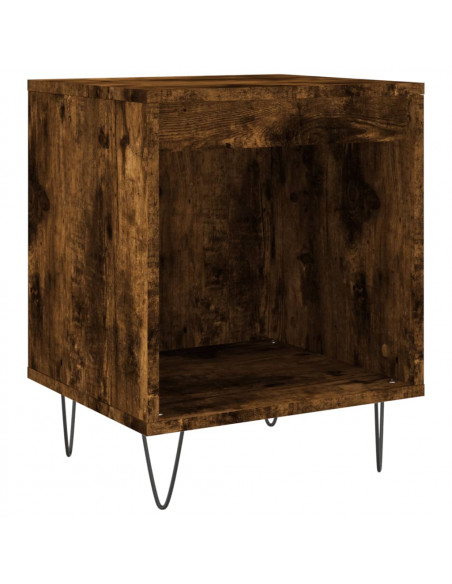 Comodini 2pz Rovere Fumo 40x35x50 cm in Legno Multistrato