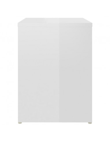 Comodino Bianco Lucido 40x30x40 cm in Legno Multistrato