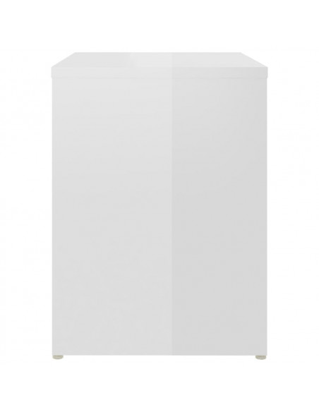 Comodino Bianco Lucido 40x30x40 cm in Legno Multistrato
