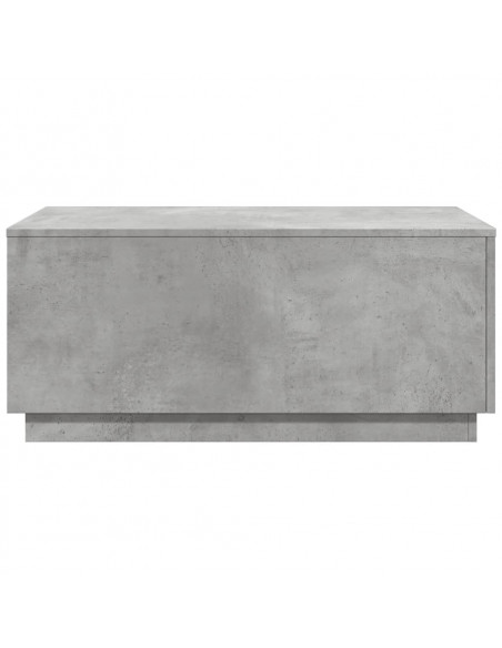 Tavolino da Soggiorno con Luci LED Grigio Cemento 90x50x40 cm