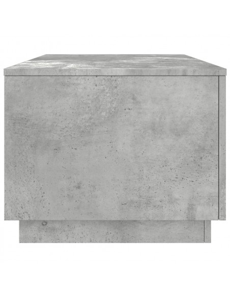 Tavolino da Soggiorno con Luci LED Grigio Cemento 90x50x40 cm