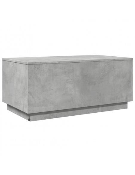 Tavolino da Soggiorno con Luci LED Grigio Cemento 90x50x40 cm