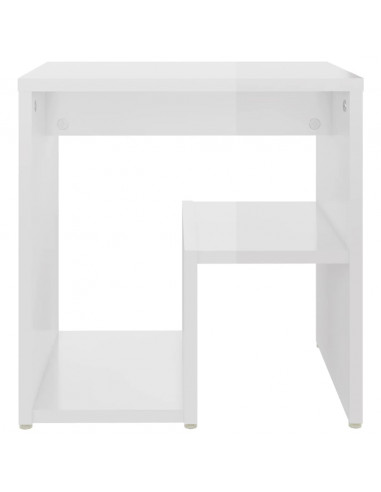 Comodini 2 pz Bianco Lucido 40x30x40 cm in Legno Multistrato