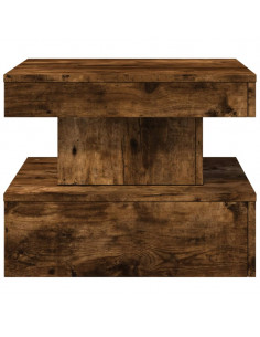 Tavolino da Soggiorno con Luci LED Rovere Sonoma 50x50x40 cm 2