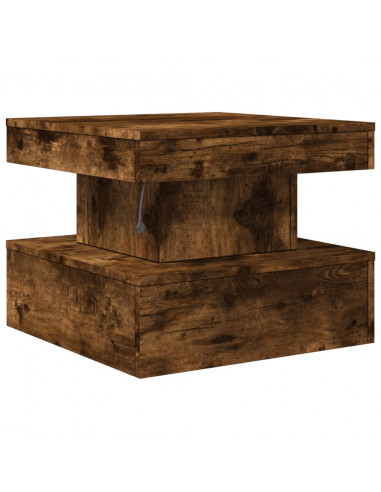 Tavolino da Soggiorno con Luci LED Rovere Sonoma 50x50x40 cm