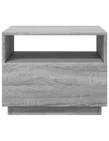 Tavolino da Soggiorno con Luci LED Grigio Sonoma 50x49x40 cm