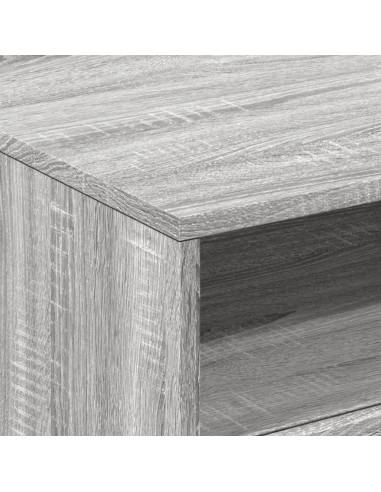 Tavolino da Soggiorno con Luci LED Grigio Sonoma 50x49x40 cm