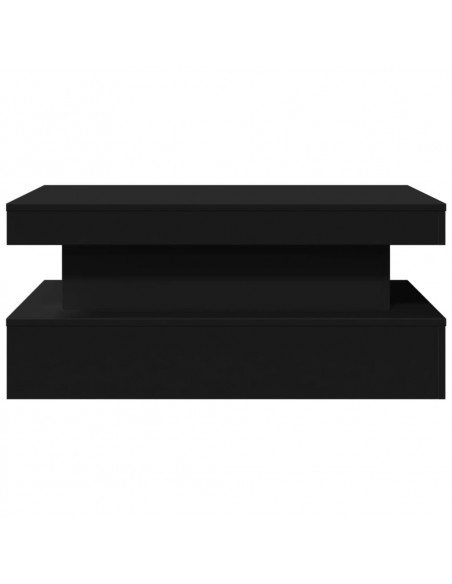 Tavolino da Soggiorno con Luci LED Nero 90x50x40 cm