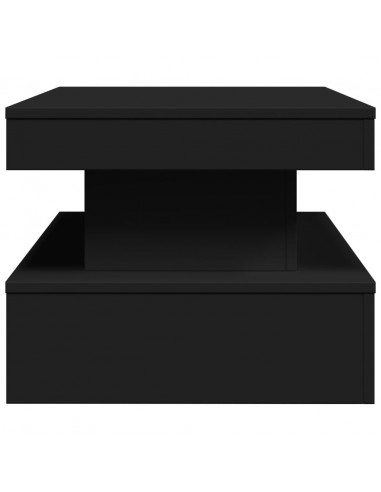 Tavolino da Soggiorno con Luci LED Nero 90x50x40 cm