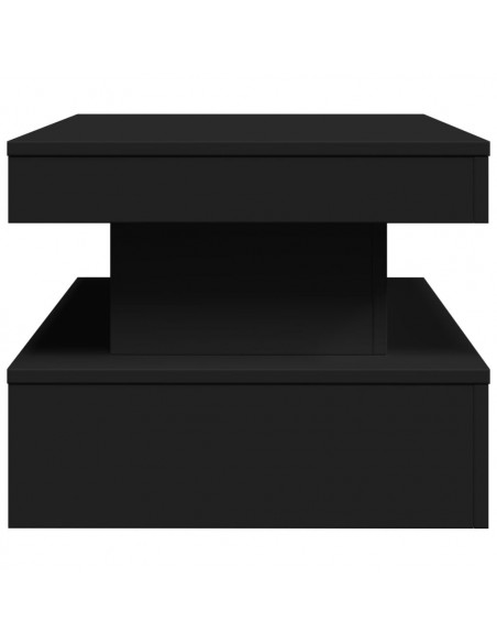 Tavolino da Soggiorno con Luci LED Nero 90x50x40 cm