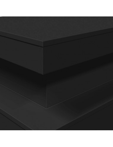 Tavolino da Soggiorno con Luci LED Nero 90x50x40 cm