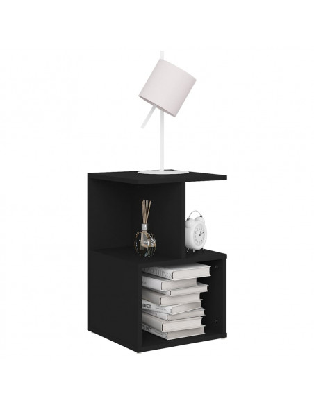 Comodini 2 pz Neri 35x35x55 cm in Legno Multistrato