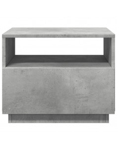 Tavolino da Soggiorno con Luci LED Grigio Cemento 50x49x40 cm 2