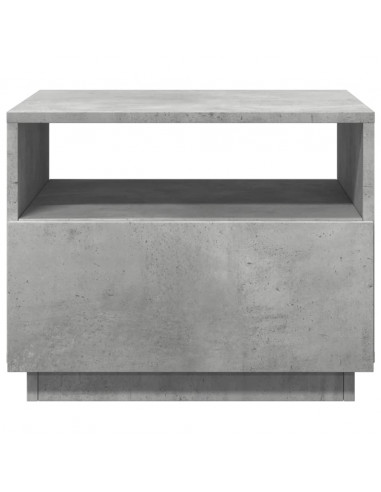 Tavolino da Soggiorno con Luci LED Grigio Cemento 50x49x40 cm