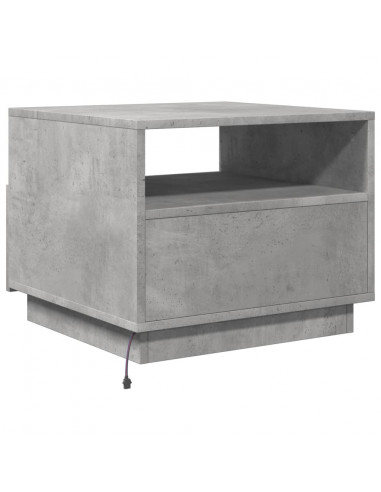 Tavolino da Soggiorno con Luci LED Grigio Cemento 50x49x40 cm