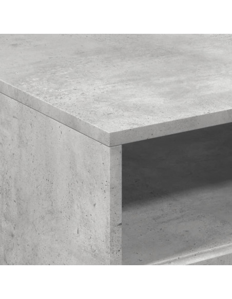 Tavolino da Soggiorno con Luci LED Grigio Cemento 50x49x40 cm