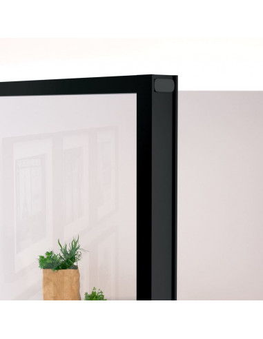 Porta Interna Nera 83x201,5cm Vetro Temperato Alluminio Sottile