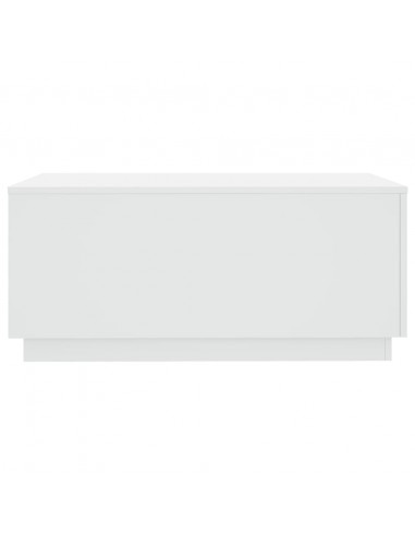 Tavolino da Soggiorno con Luci LED Bianco 90x50x40 cm