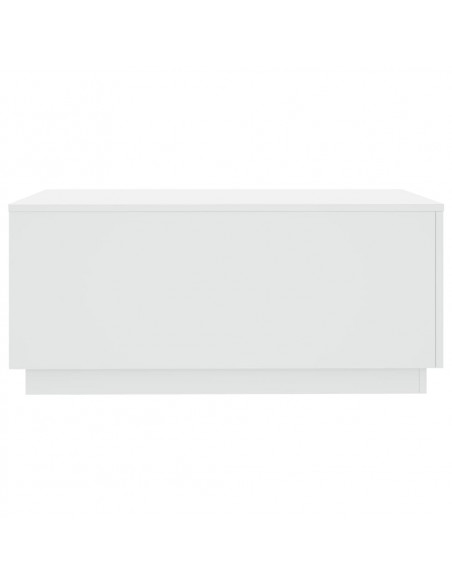 Tavolino da Soggiorno con Luci LED Bianco 90x50x40 cm