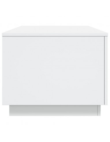 Tavolino da Soggiorno con Luci LED Bianco 90x50x40 cm