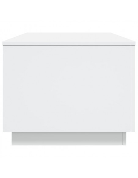Tavolino da Soggiorno con Luci LED Bianco 90x50x40 cm