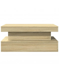 Tavolino da Soggiorno con Luci LED Rovere Sonoma 90x50x40 cm 2