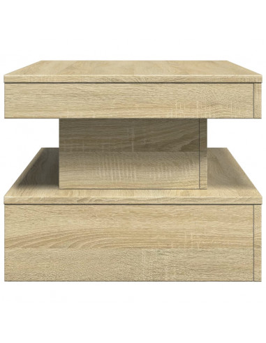 Tavolino da Soggiorno con Luci LED Rovere Sonoma 90x50x40 cm