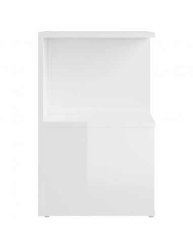 Comodino Bianco Lucido 35x35x55 cm in Legno Multistrato