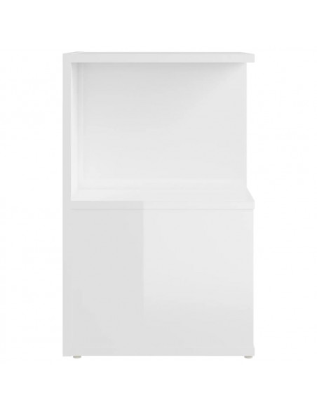 Comodino Bianco Lucido 35x35x55 cm in Legno Multistrato