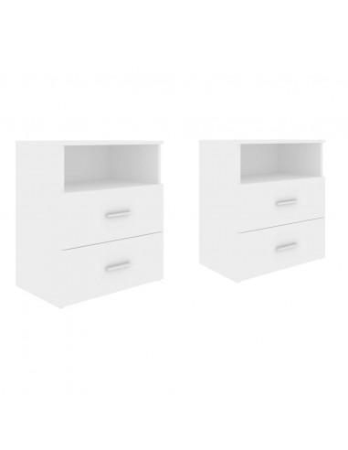 Comodini 2pz Bianchi 50x32x60 cm