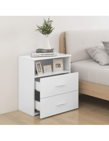 Comodini 2pz Bianchi 50x32x60 cm