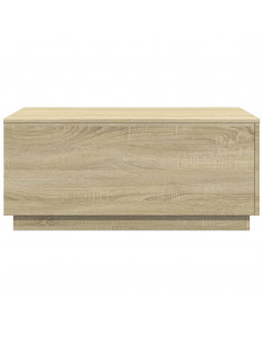 Tavolino da Soggiorno con Luci LED Rovere Sonoma 90x50x40 cm 2