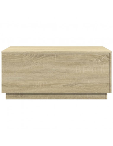 Tavolino da Soggiorno con Luci LED Rovere Sonoma 90x50x40 cm