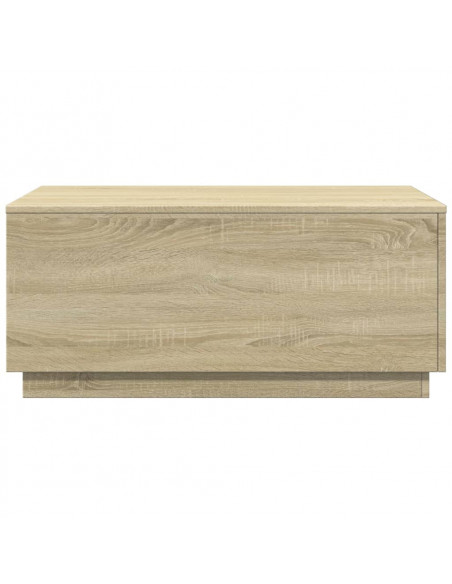 Tavolino da Soggiorno con Luci LED Rovere Sonoma 90x50x40 cm