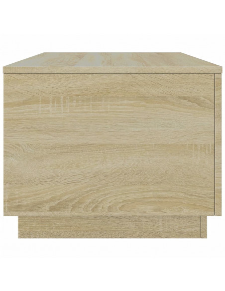 Tavolino da Soggiorno con Luci LED Rovere Sonoma 90x50x40 cm