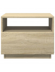 Tavolino da Soggiorno con Luci LED Rovere Sonoma 50x49x40 cm 2