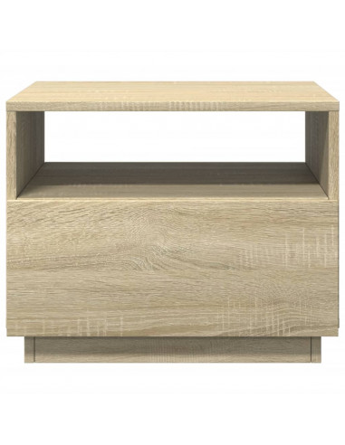 Tavolino da Soggiorno con Luci LED Rovere Sonoma 50x49x40 cm