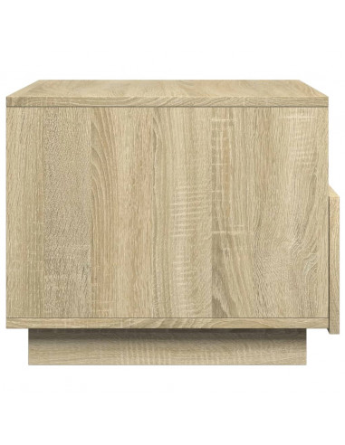 Tavolino da Soggiorno con Luci LED Rovere Sonoma 50x49x40 cm