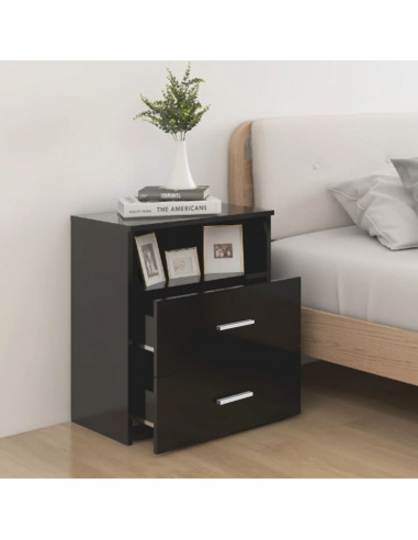 Comodini 2pz Neri 50x32x60 cm