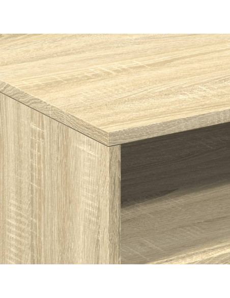 Tavolino da Soggiorno con Luci LED Rovere Sonoma 50x49x40 cm